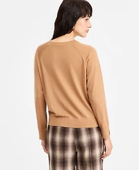 Emme Marella Women's Crewneck Raglan-Sleeve Wool Sweater