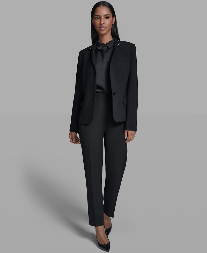 Karl Lagerfeld Women's Reverse Lapel One Button Blazer