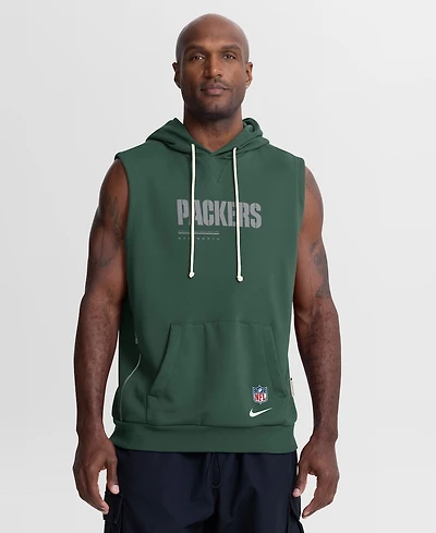 Nike Men's Green Bay Packers Sideline Standard Issue Dri-fit Sleeveless Hoodie