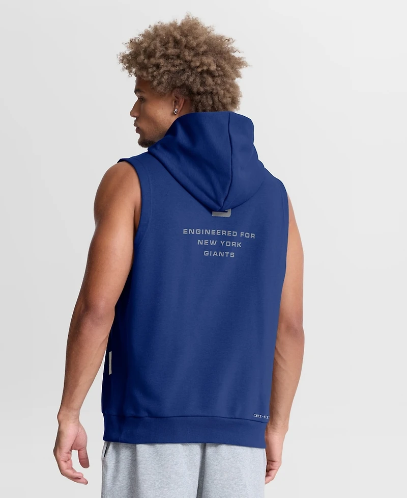 Nike Men's Royal New York Giants Sideline Standard Issue Dri-fit Sleeveless Hoodie
