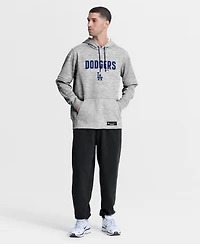 Nike Men's Heather Charcoal Los Angeles Dodgers Authentic Collection Therma-fit Hoodie