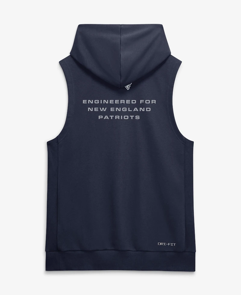 Nike Men's Navy New England Patriots Sideline Standard Issue Dri-fit Sleeveless Hoodie