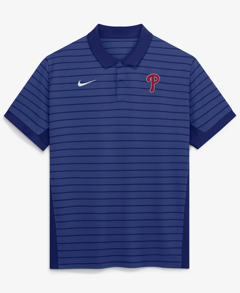 Nike Men's Royal Philadelphia Phillies Authentic Collection Striped Victory Dri-fit Polo Shirt