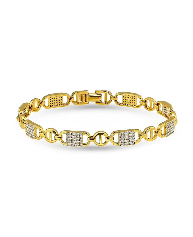 Macy's Pave Cubic Zirconia Lock Style Designer Inspired Bracelet