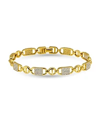 Macy's Pave Cubic Zirconia Lock Style Designer Inspired Bracelet