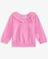 First Impressions Baby Girls Long-Sleeve Ruffle-Neck Velour Top, Macy's Exclusive