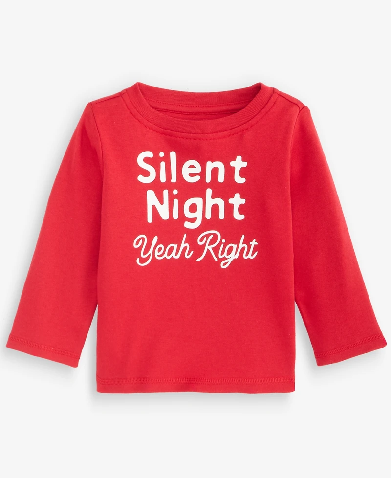 First Impressions Baby Boys' 3M-24M Mix & Match Long-Sleeve Silent Night T-Shirt, Macy's Exclusive