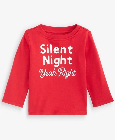 First Impressions Baby Boys' 3M-24M Mix & Match Long-Sleeve Silent Night T-Shirt, Macy's Exclusive