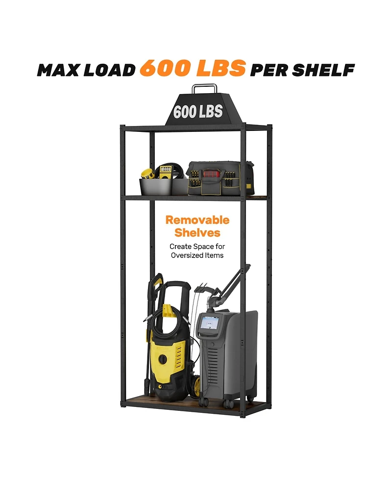 5-Shelf Heavy-Duty Adjustable Garage Storage Shelving