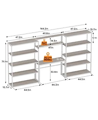 Heavy-Duty Wide Garage Storage and Workstation System, White (144.2 in. W x 71.1 in. H x 15.7 in. D