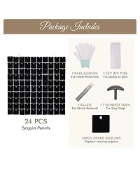 Yescom Instahibit 10x7 FeeT Shimmer Wall Backdrop with Stand 72 Pieces Panels Decor for Wedding Party