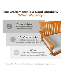 Innovaze 6 Feet Wooden Porch Swing Bed with Thick Cushion – Outdoor Hanging Daybed for Patio or Porch, Solid Fir Wood Frame, Weather-Resistan