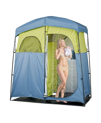 Cozito Camping Shower Tent, 2-Room Portable Privacy Tent with Shower Bag