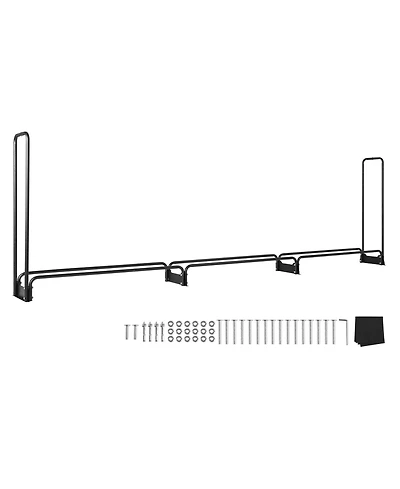 Cozito Firewood Rack with Water-Resistant Cover, 150 x 14 x 46 in Outdoor Holder, 1/2 Cord