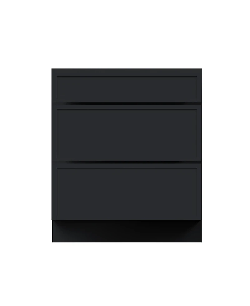 Boyel Living 30 Inch Wide 3-Drawers Base Cabinets, Ready to Assemble Kitchen Cabinet with Solid Wood Frame, Soft-Close Slides and Hinges