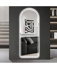 Phying Led Full Length Mirror Dimmable High Definition Explosion Proof Standing Wall Mounted Lighted Mirror for Makeup Studio Home Decor