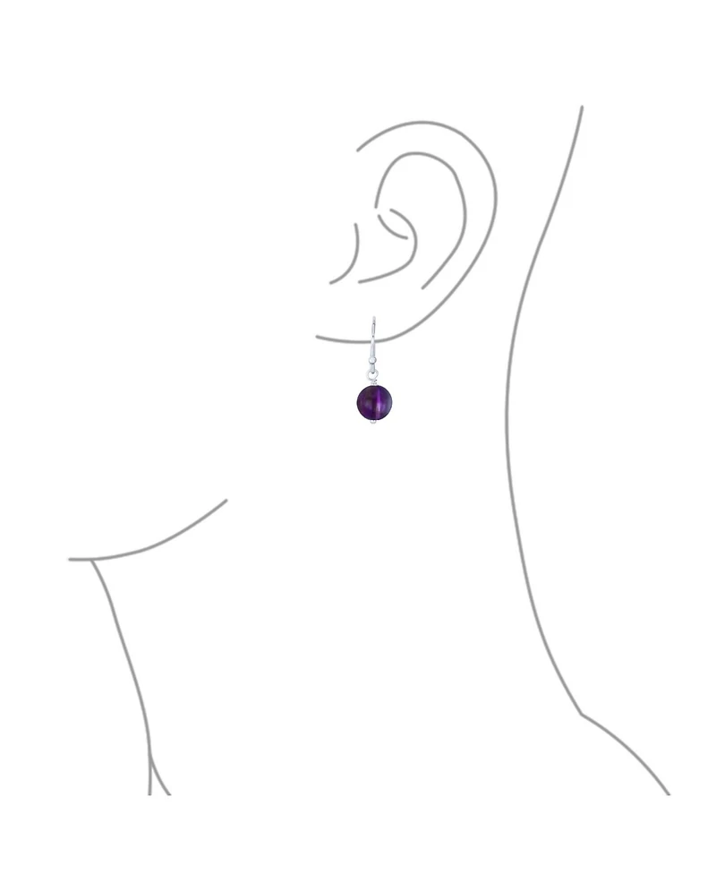 Bling Jewelry Set of 3 Drop Dangle Ball Earrings Onyx Amethyst Turquoise Lapis Lazuli Malachite Beads Sterling Silver