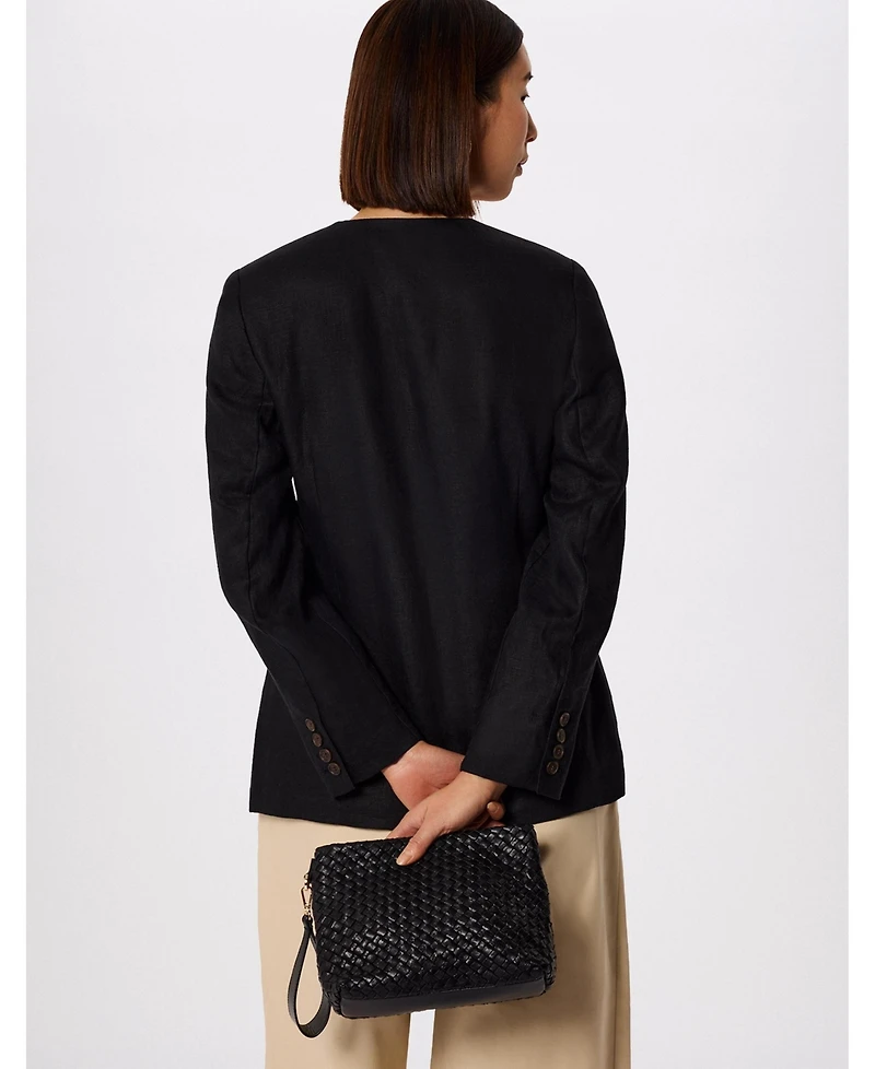 Whistles Women's Collarless Linen Blazer