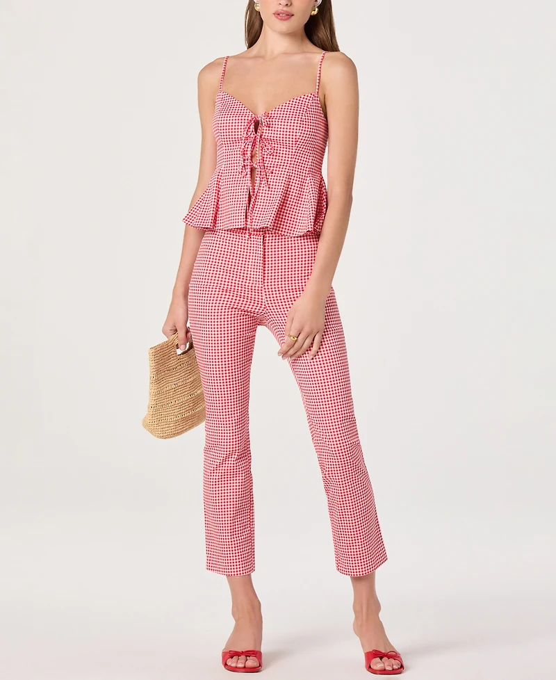 Astr the Label Women's Alma Sweetheart Neck Sleeveless Peplum Top