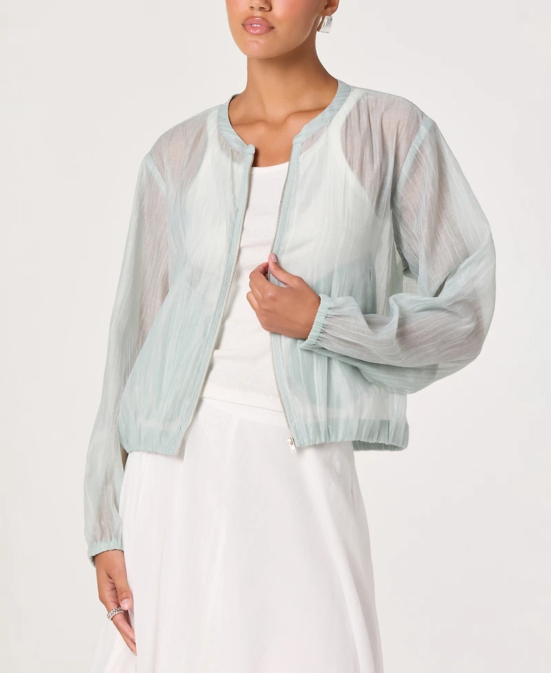 Astr the Label Women's Aeva Round Neck Bomber Jacket