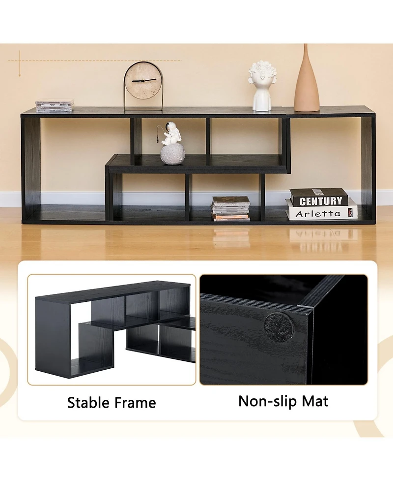 Rainsken 2 Pieces Cube Tv Stand, for under 80 Inch Tv, Free Combination Gaming Entertainment Center Media Open Storage Shelf, Living Room