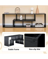 Rainsken 2 Pieces Cube Tv Stand, for under 80 Inch Tv, Free Combination Gaming Entertainment Center Media Open Storage Shelf, Living Room