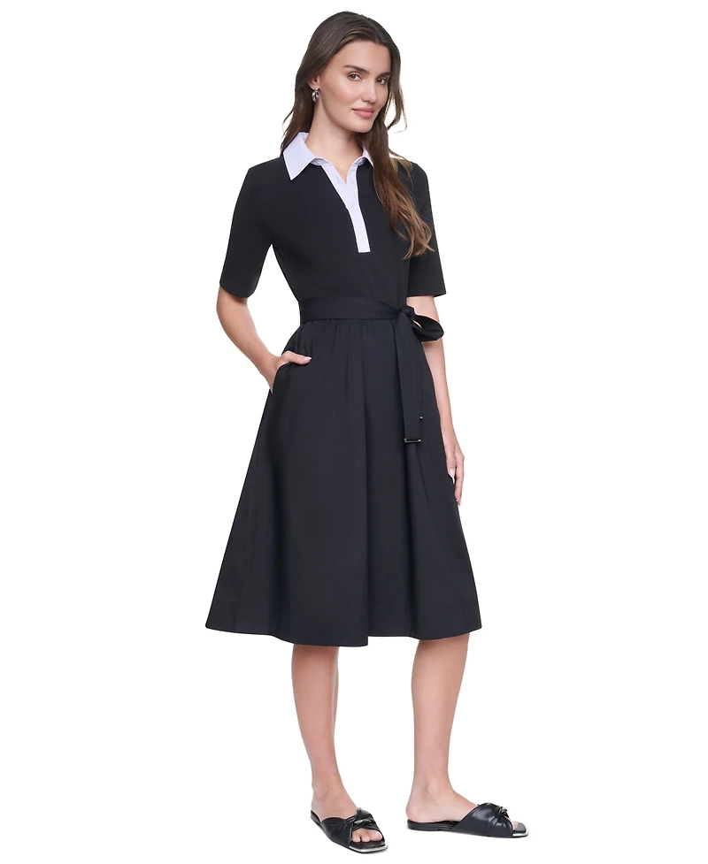 Dkny Women's Collared Short-Sleeve Shirt Dress