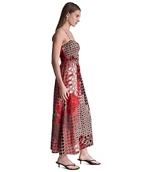 Bcbg Women's Printed Square Neck Sleeveless Dress