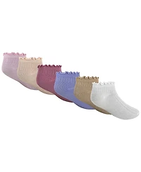 Nike Girls' 4-7 Lettuce Welt No-Show Socks, 6-Pack