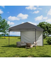 gaomon 10 x 10 Feet Pop Up Canopy Tent with Sidewalls, Wheeled Carry Bag, Steel Frame and Silver-Coated Oxford Top