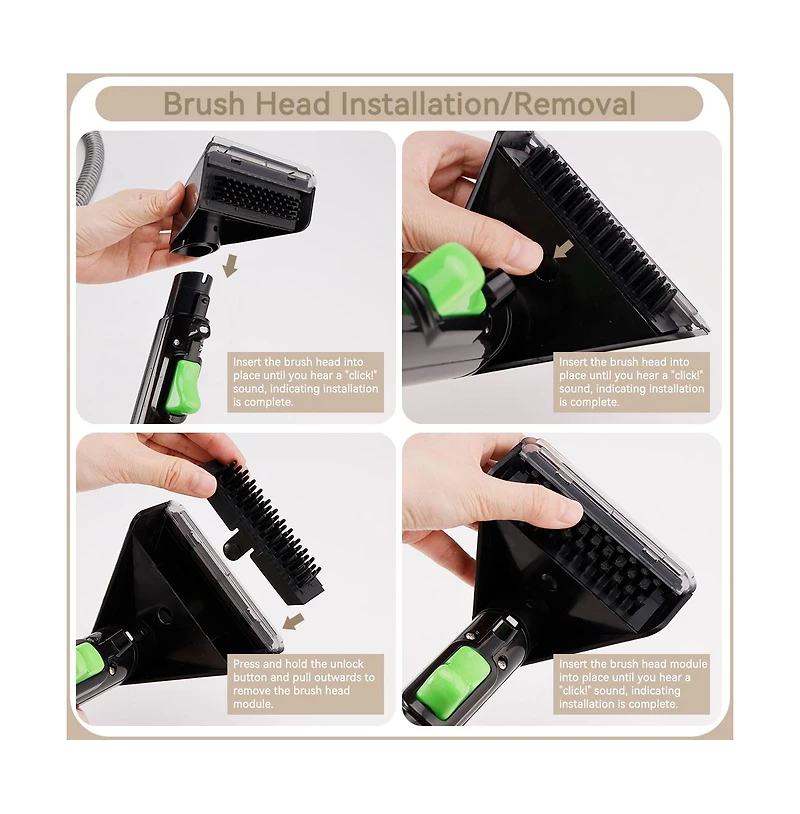 Topteng 800W Portable Carpet Cleaner with 16KPA Suction and Dual Tank for Home and Auto