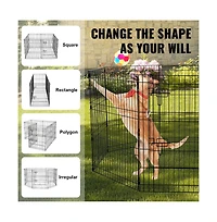 Ruie 8 Panel Foldable Metal Dog Playpen 30 in Tall with Oxford Top Cover