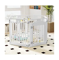 Ruie 6-Panel Tall Foldable Dog Playpen Indoor Outdoor Pet Fence with Locking Door