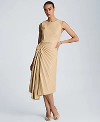 Kenneth Cole Women's Sunburst Pleated Midi Dress