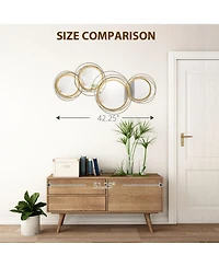 Phying Modern Metal Wall Art Mirror Decor Hanging Wall Sculpture for Home Living Room Bedroom Dining Room