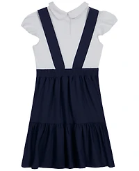 Nautica Girls' 4-6X Short-Sleeve Pindafore Dress