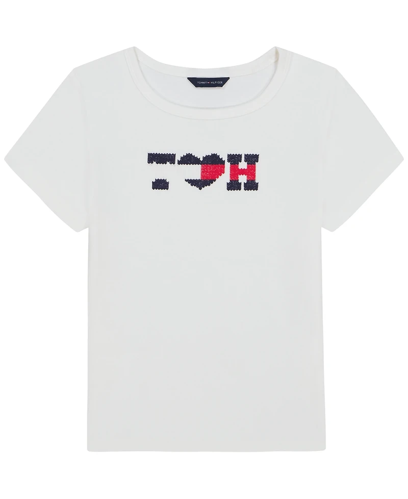 Tommy Hilfiger Girls' 7-16 Embroidered Short-Sleeve T-Shirt