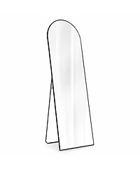 Phying Floor Standing Mirror Aluminum Alloy Thin Frame Full Body Mirror Freestanding and Wall Mounted Large Vanity Mirror for Bedroom Living Room