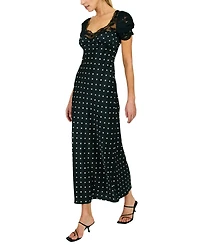 Line & Dot Women's Sophie Polka Lace Trim Maxi Dress