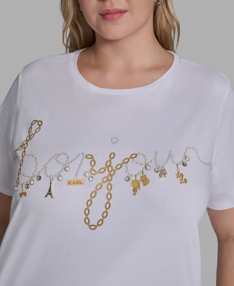 Karl Lagerfeld Paris Plus Script Bonjour T-Shirt