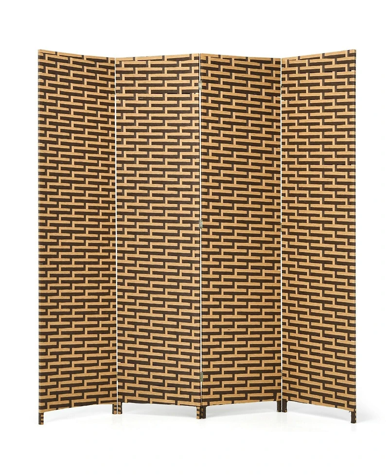 sumyeg 4-Panel Folding Privacy Room Divider with Rustproof Hinges for Indoor Separation