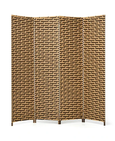 sumyeg 4-Panel Folding Privacy Room Divider with Rustproof Hinges for Indoor Separation