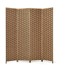 sumyeg 4-Panel Folding Privacy Room Divider with Rustproof Hinges for Indoor Separation