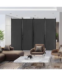 sumyeg 4-Panel Folding Room Divider Privacy Screen with Lockable Wheels for Indoor Use