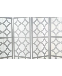 sumyeg 4-Panel Room Divider with Quatrefoil Diamond Design Folding Decorative Screen for Indoor Use