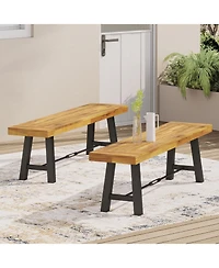 Flynama Classic Slatted Acacia Wood Outdoor Bench