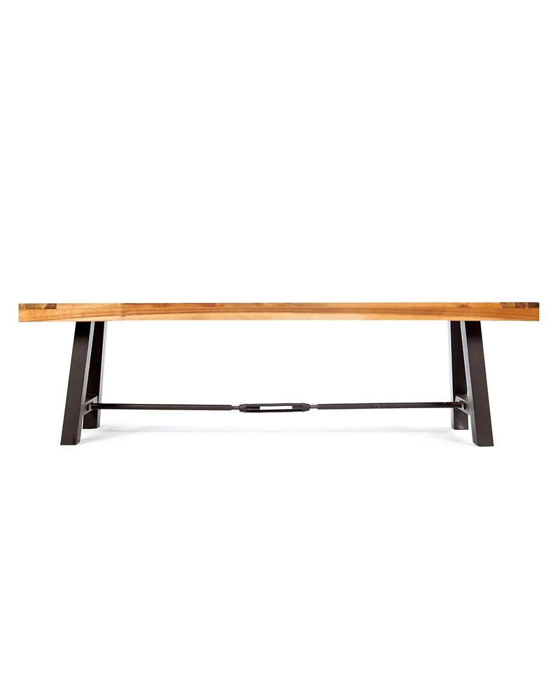 Flynama Classic Slatted Acacia Wood Outdoor Bench