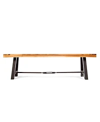 Flynama Classic Slatted Acacia Wood Outdoor Bench