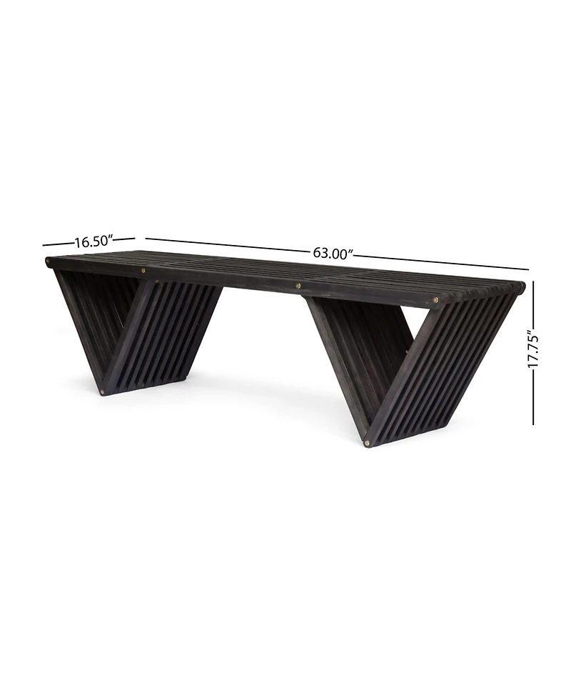 Flynama Transitional Slatted Acacia Wood Bench