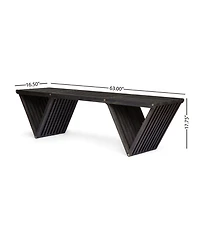 Flynama Transitional Slatted Acacia Wood Bench
